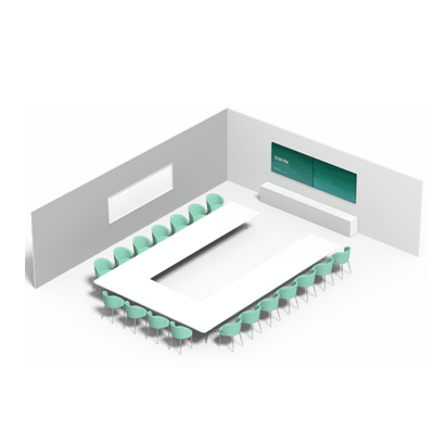 Solution de salle visioconférence d'une salle format U